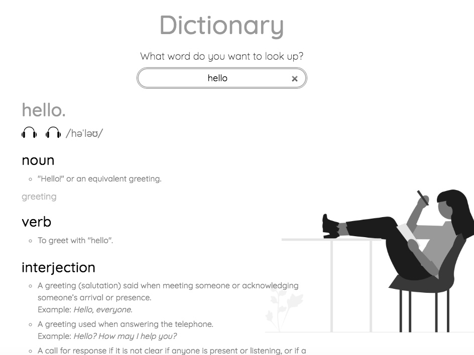 React Dictionary app preview